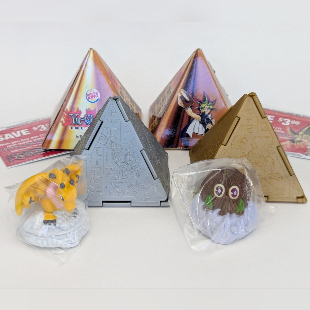 Pair 2004 Vintage "YU-GI-OH! the Movie" Burger King Kid's Meal Pyramid Toys